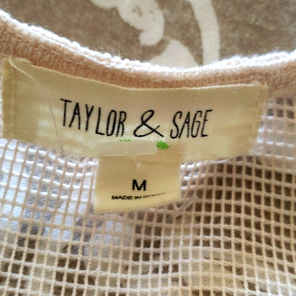 Taylor and Sage Boho Peasant Smocked Empire Waist Top Size Medium - Picture 8 of 10